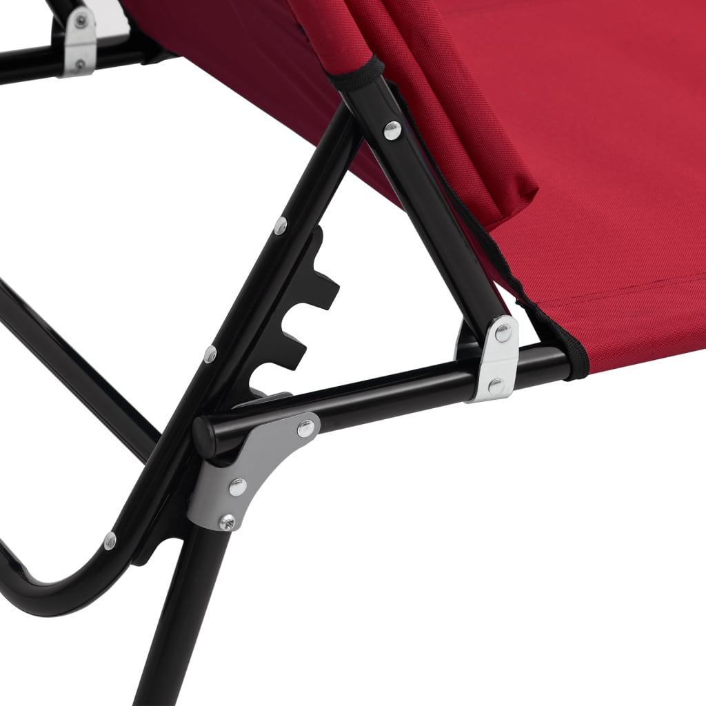 Tumbona plegable acero recubrimiento en polvo tela Oxford rojo