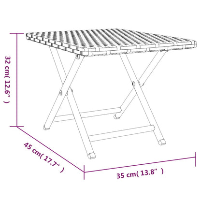 Mesa plegable ratán sintético gris 45x35x32 cm