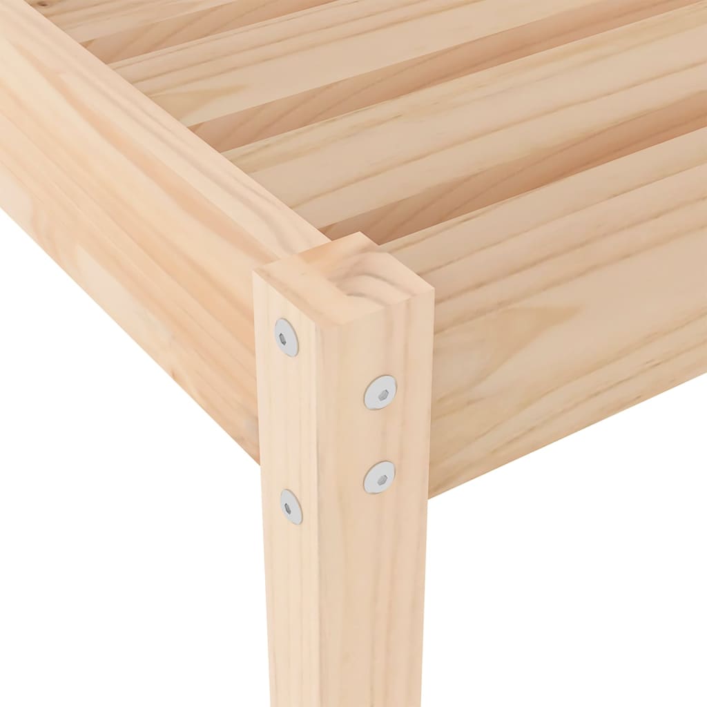 Tumbonas con mesa 2 uds madera maciza de pino