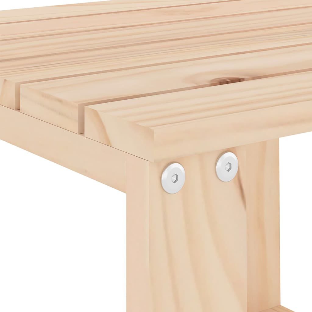 Tumbonas con mesa 2 uds madera maciza de pino