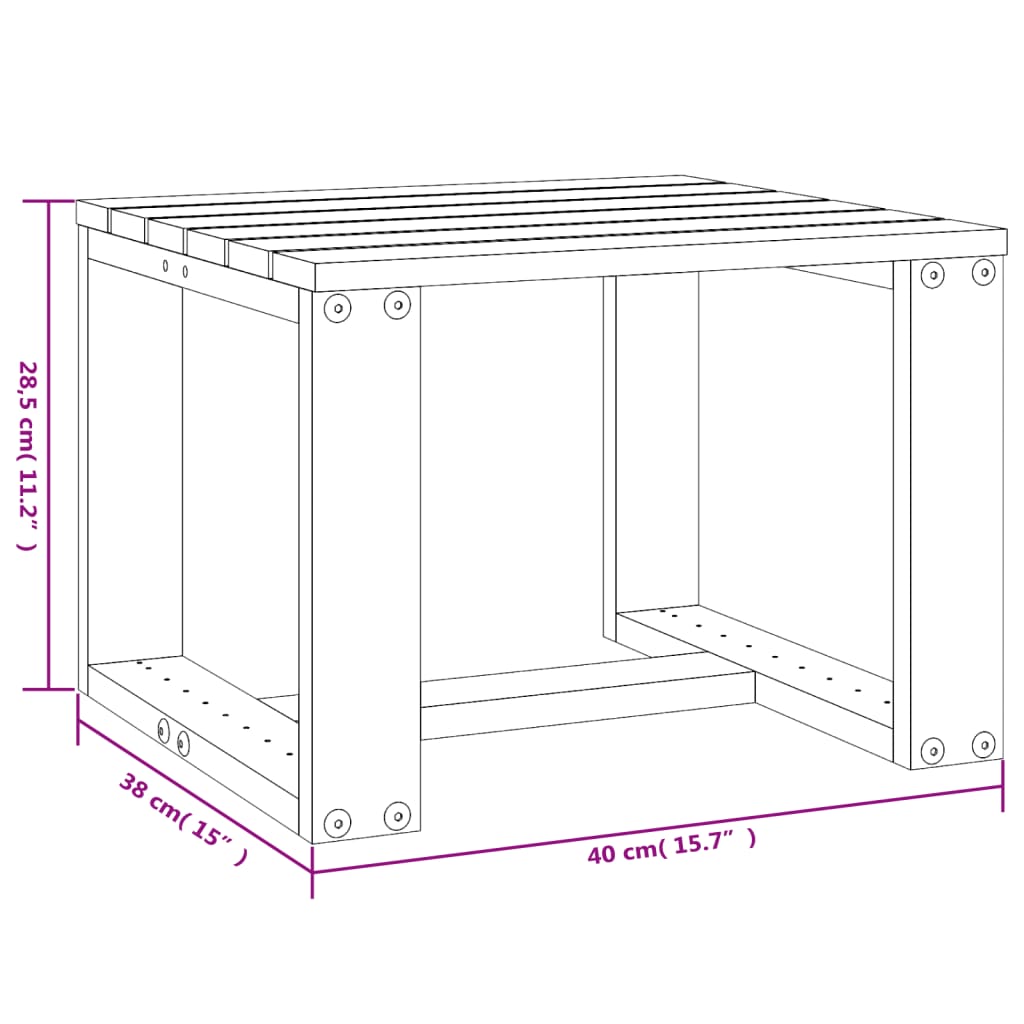 Tumbonas con mesa 2 uds madera maciza de pino