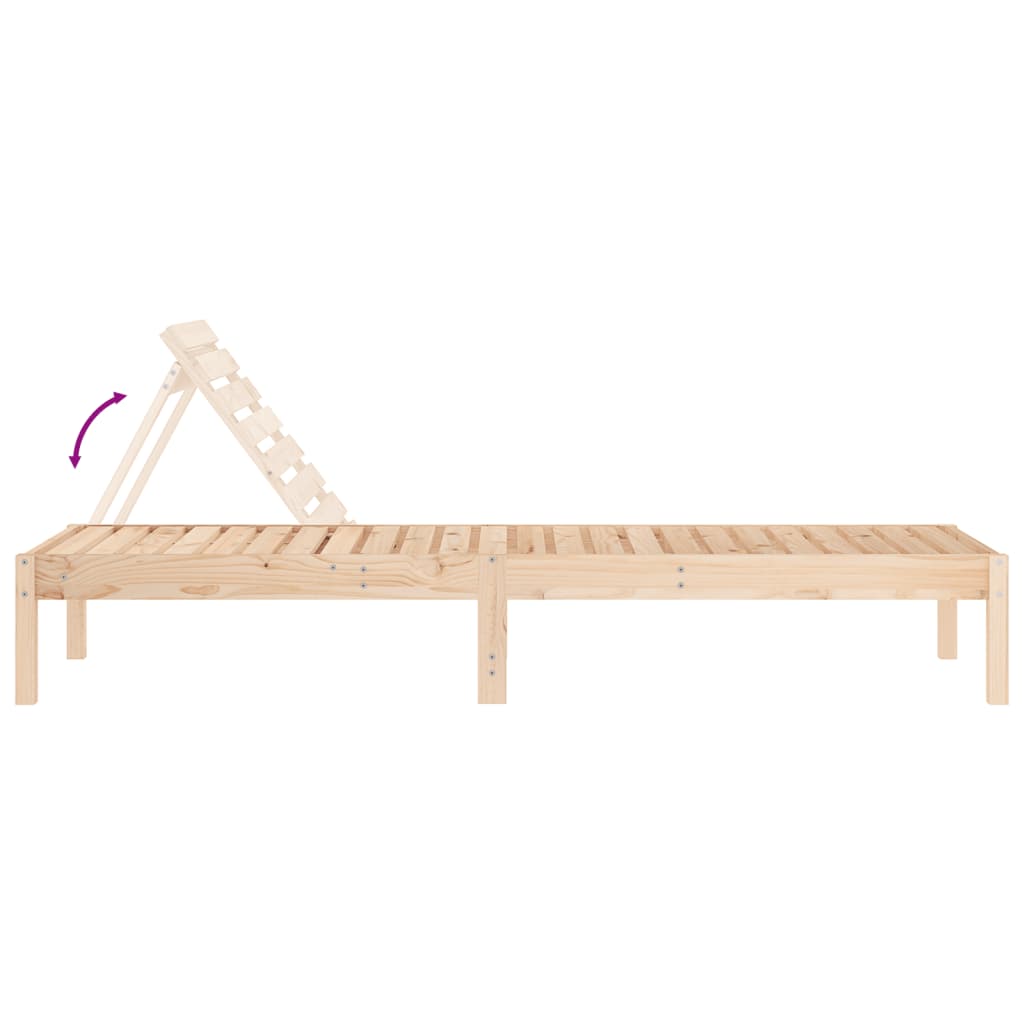 Tumbona madera maciza de pino 199,5x60x74 cm