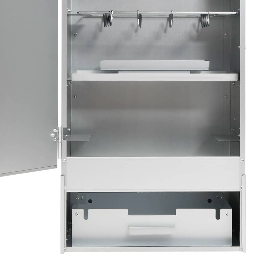 Horno ahumador astillas madera acero galvanizado 44,5x29x83 cm