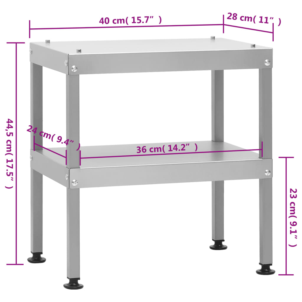 Mesa para horno ahumador acero galvanizado 40x28x44,5 cm