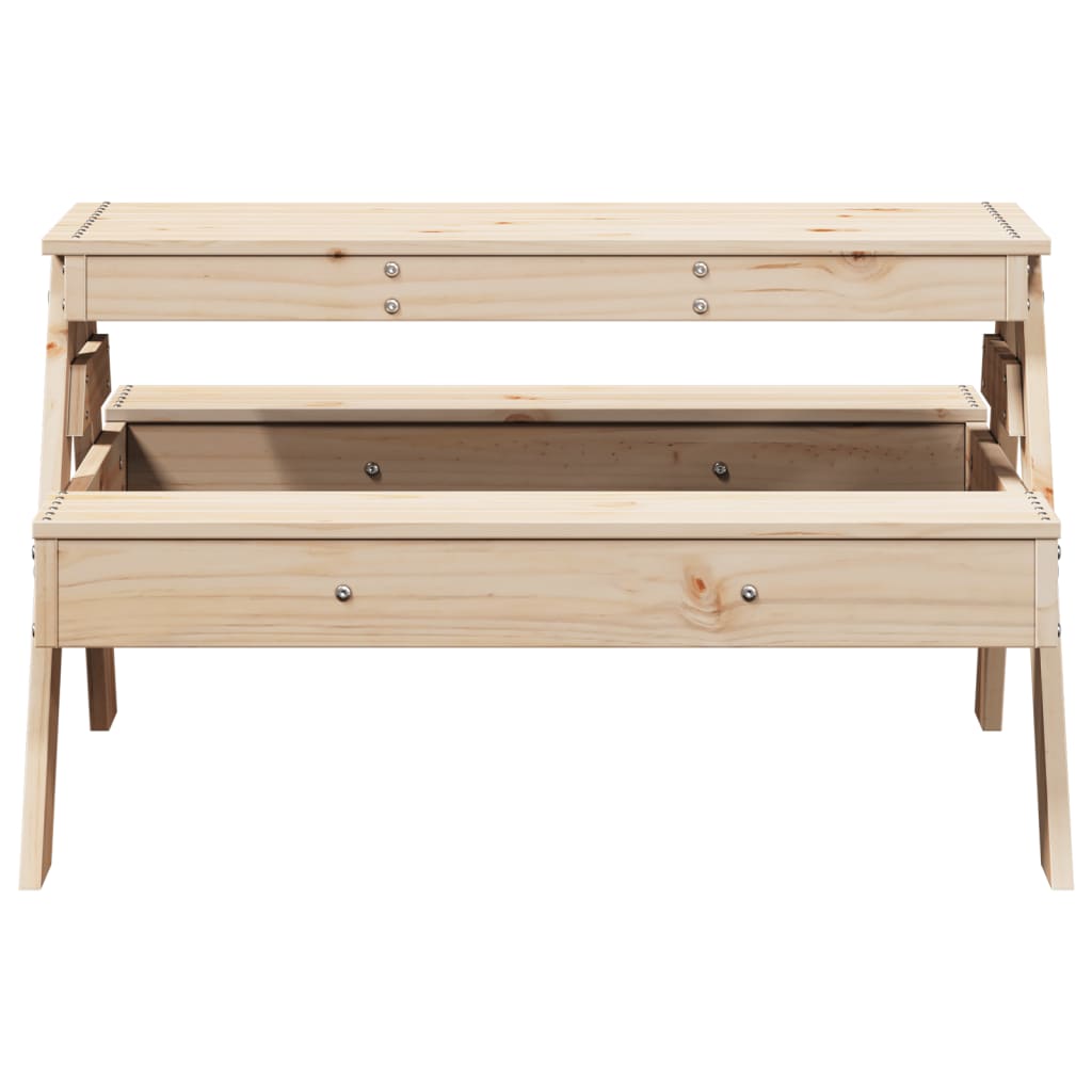 Mesa de picnic para niños madera maciza de pino 88x97x52 cm