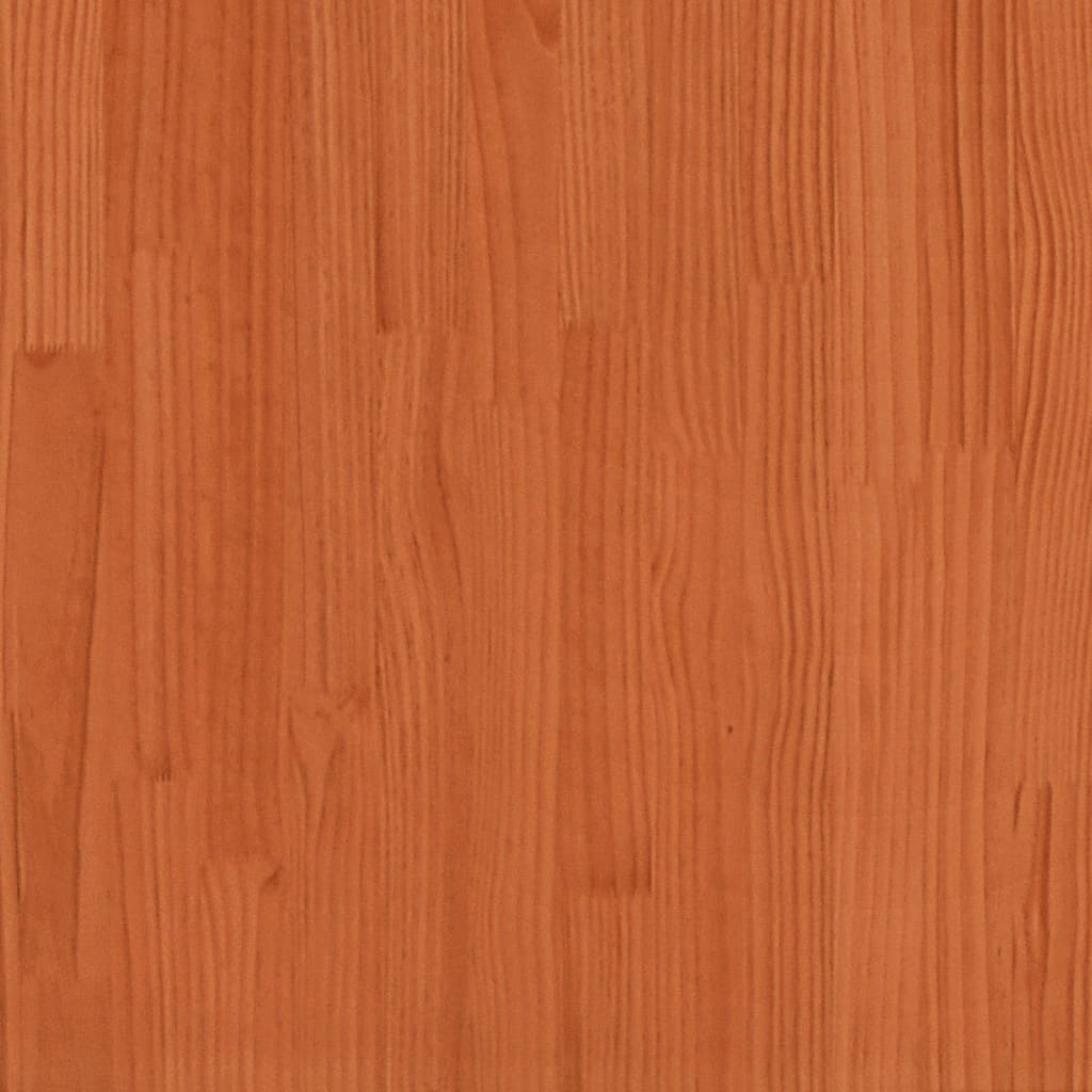 Tumbona de madera maciza de pino marrón cera 205x60x31,5 cm