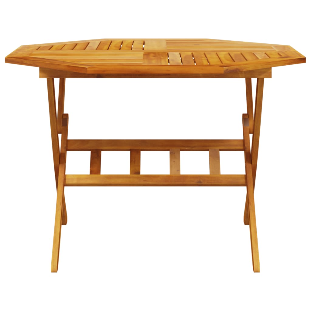 Mesa de jardín plegable madera maciza de acacia Ø110x75 cm