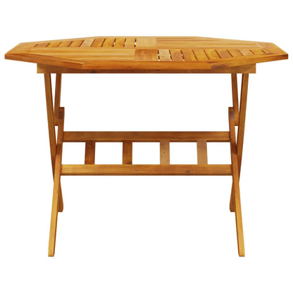 Mesa de jardín plegable madera maciza de acacia Ø110x75 cm