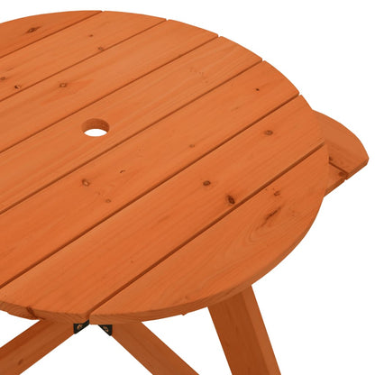 Mesa de picnic para 4 niños agujero para sombrilla madera abeto