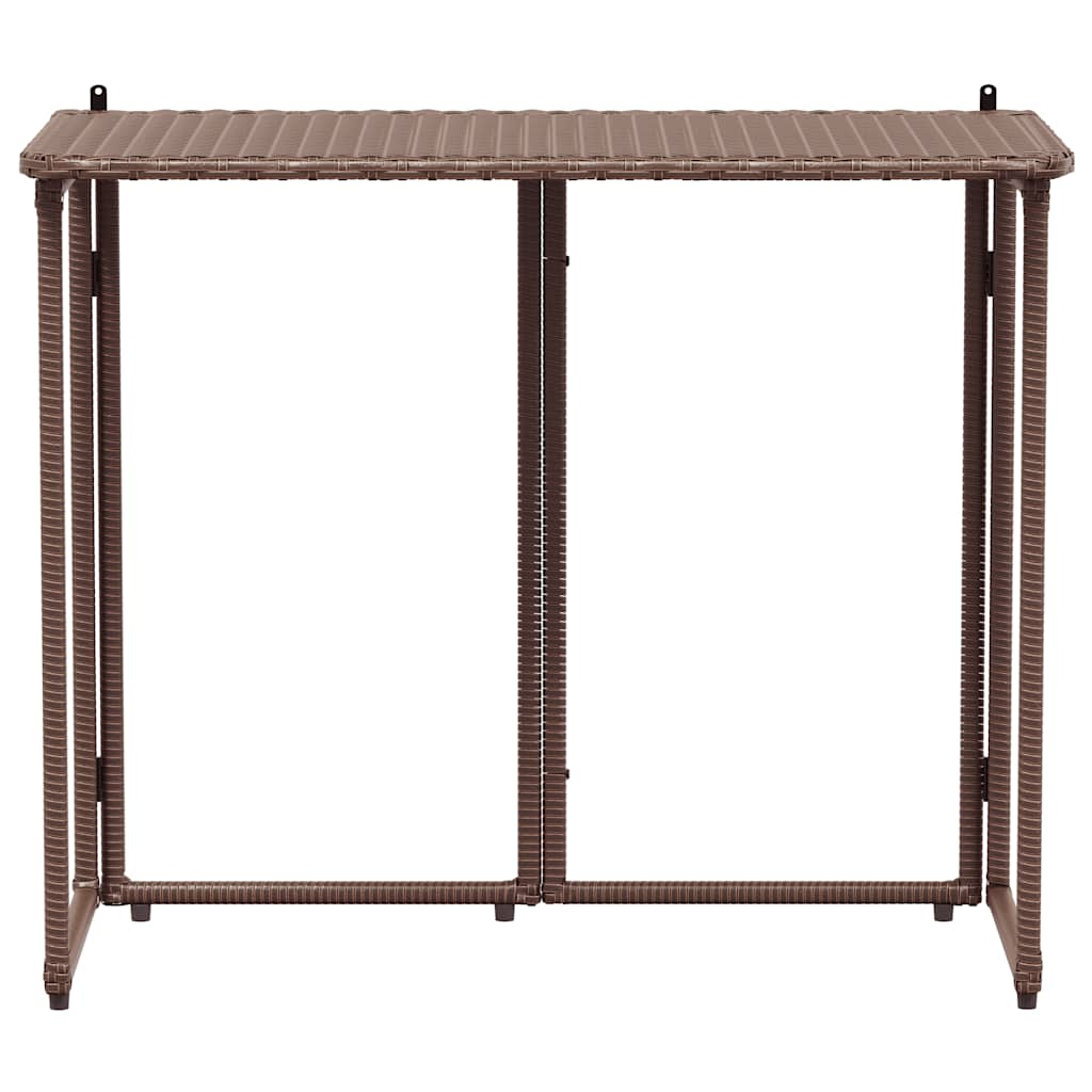 Mesa de jardín plegable marrón 90x51x75 cm ratán sintético