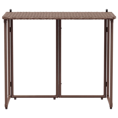 Mesa de jardín plegable marrón 90x51x75 cm ratán sintético