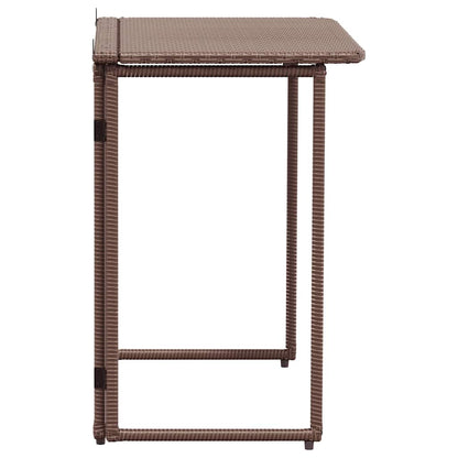 Mesa de jardín plegable marrón 90x51x75 cm ratán sintético