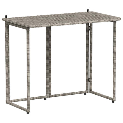 Mesa de jardín plegable gris 90x51x75 cm ratán sintético