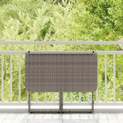 Mesa de jardín plegable gris 90x51x75 cm ratán sintético