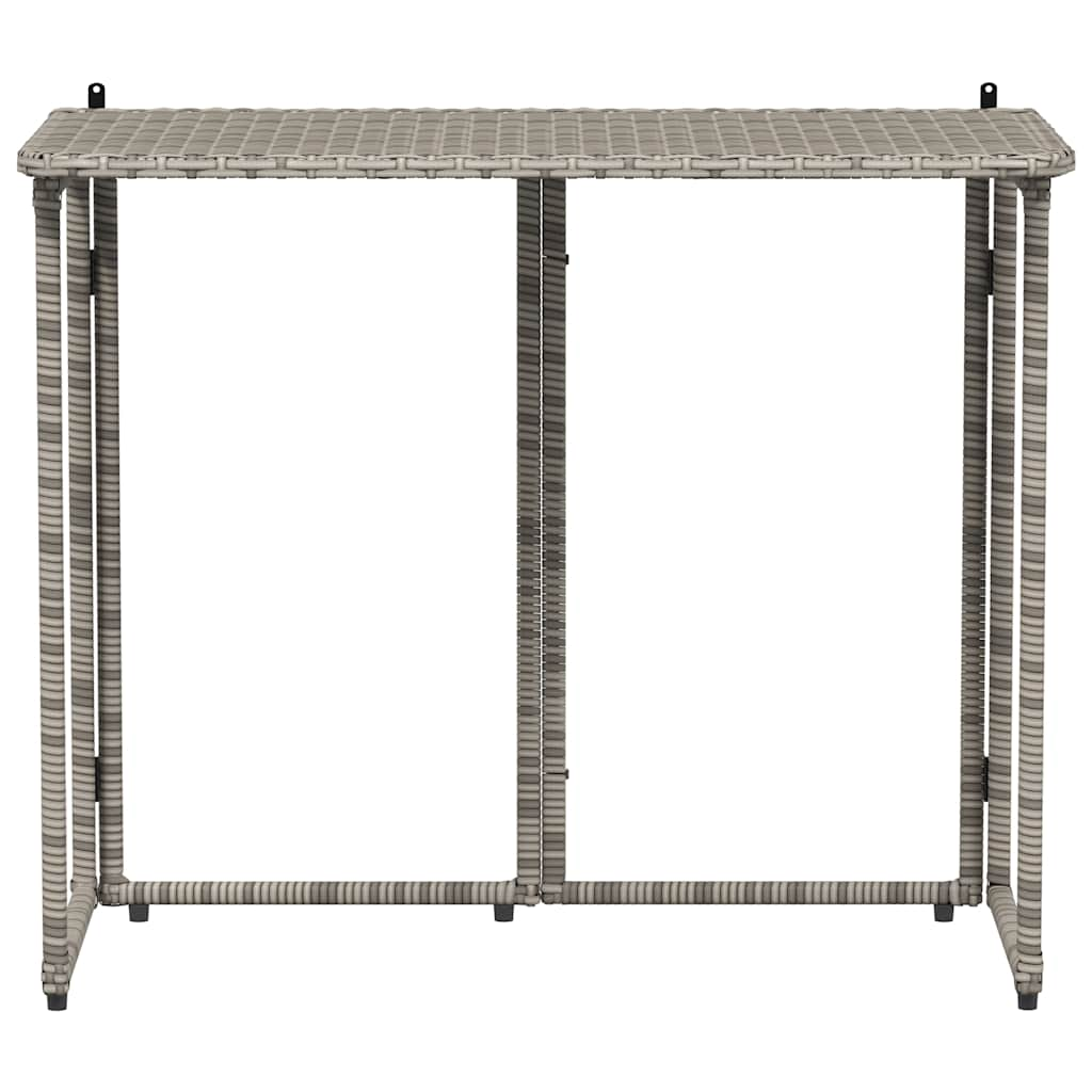 Mesa de jardín plegable gris 90x51x75 cm ratán sintético