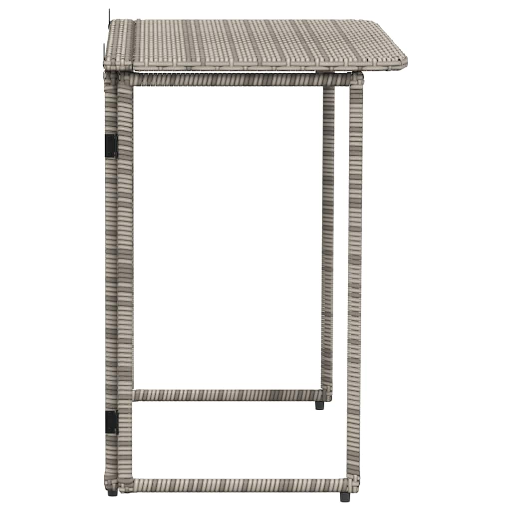 Mesa de jardín plegable gris 90x51x75 cm ratán sintético