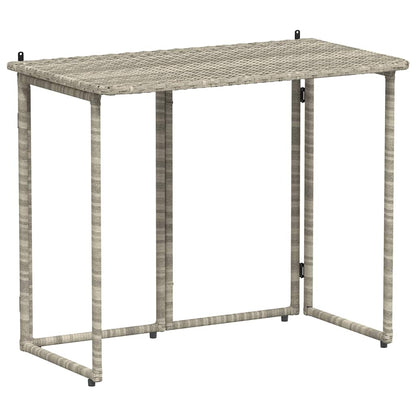 Mesa de jardín plegable gris claro 90x51x75 cm ratán sintético