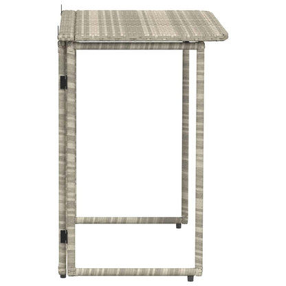 Mesa de jardín plegable gris claro 90x51x75 cm ratán sintético